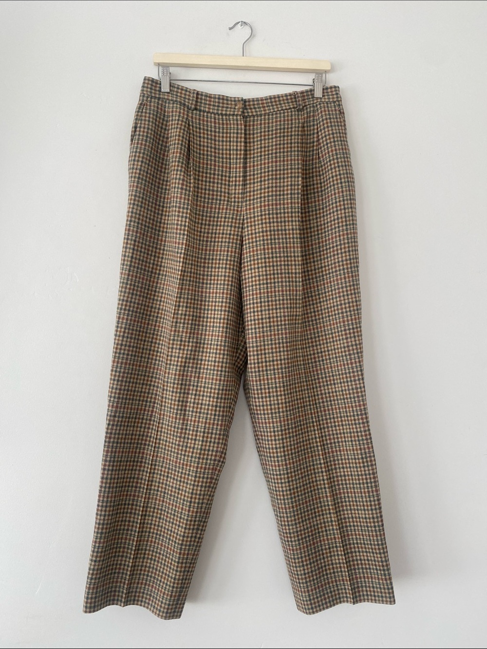 VTG ‘60s Pendleton 100% Virgin Wool Glen Plaid Pleated Trousers Sz 16